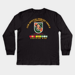 5th Special Forces Group w Flash  VN SVC Kids Long Sleeve T-Shirt